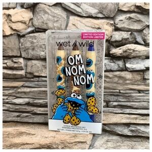Sesame Street x Wet n Wild Cookie Monster Om Nom 3 Piece Eye Cheek Lip Stick Set